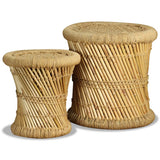 NNEVL Stools 2 pcs Bamboo and Jute