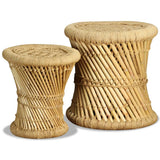NNEVL Stools 2 pcs Bamboo and Jute