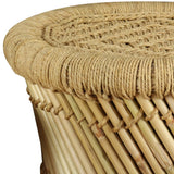 NNEVL Stools 2 pcs Bamboo and Jute