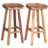 NNEVL Bar Stools 2 pcs Solid Acacia Wood