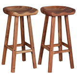 NNEVL Bar Stools 2 pcs Solid Acacia Wood