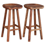 NNEVL Bar Stools 2 pcs Solid Acacia Wood