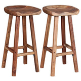 NNEVL Bar Stools 2 pcs Solid Acacia Wood