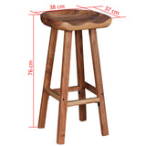 NNEVL Bar Stools 2 pcs Solid Acacia Wood