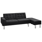 NNEVL Sofa Bed Artificial Leather Black