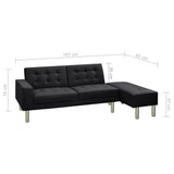 NNEVL Sofa Bed Artificial Leather Black