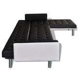NNEVL L-shaped Sofa Bed Faux Leather Black