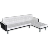 NNEVL L-shaped Sofa Bed Faux Leather White