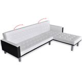 NNEVL L-shaped Sofa Bed Faux Leather White