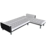NNEVL L-shaped Sofa Bed Faux Leather White