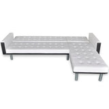 NNEVL L-shaped Sofa Bed Faux Leather White