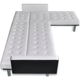 NNEVL L-shaped Sofa Bed Faux Leather White