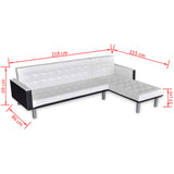 NNEVL L-shaped Sofa Bed Faux Leather White