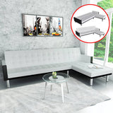 NNEVL L-shaped Sofa Bed Faux Leather White