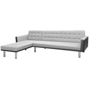 NNEVL Corner Sofa Bed Fabric 218x155x69 cm Black and Grey