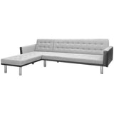 NNEVL Corner Sofa Bed Fabric 218x155x69 cm Black and Grey