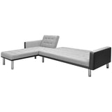 NNEVL Corner Sofa Bed Fabric 218x155x69 cm Black and Grey