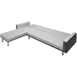 NNEVL Corner Sofa Bed Fabric 218x155x69 cm Black and Grey