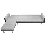 NNEVL Corner Sofa Bed Fabric 218x155x69 cm Black and Grey