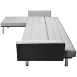 NNEVL Corner Sofa Bed Fabric 218x155x69 cm Black and Grey