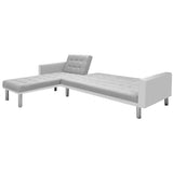 NNEVL Corner Sofa Bed Fabric  218x155x69 cm White and Grey