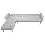 NNEVL Corner Sofa Bed Fabric  218x155x69 cm White and Grey