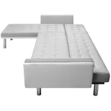 NNEVL Corner Sofa Bed Fabric  218x155x69 cm White and Grey
