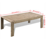 NNEVL Coffee Table Solid Brushed Acacia Wood 110x60x40 cm