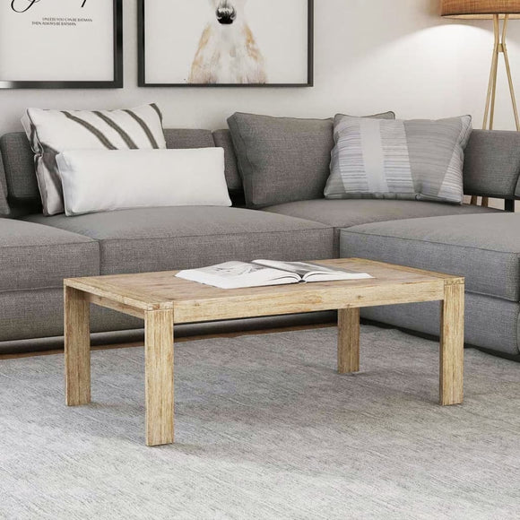 NNEVL Coffee Table Solid Brushed Acacia Wood 110x60x40 cm