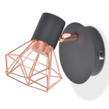 NNEVL Wall Lamp 2 pcs E14 Black and Copper
