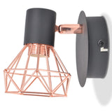 NNEVL Wall Lamp 2 pcs E14 Black and Copper