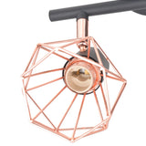 NNEVL Ceiling Lamp with 2 Spotlights E14 Black and Copper