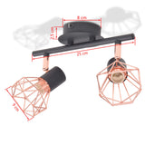 NNEVL Ceiling Lamp with 2 Spotlights E14 Black and Copper
