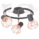 NNEVL Ceiling Lamp with 3 Spotlights E14 Black and Copper