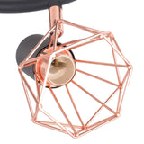 NNEVL Ceiling Lamp with 3 Spotlights E14 Black and Copper