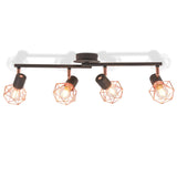 NNEVL Ceiling Lamp with 4 Spotlights E14 Black and Copper