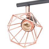 NNEVL Ceiling Lamp with 4 Spotlights E14 Black and Copper
