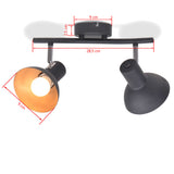 NNEVL Ceiling Lamp for 2 Bulbs E27 Black and Gold