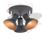 NNEVL Ceiling Lamp for 3 Bulbs E27 Black and Gold