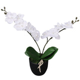 NNEVL Artificial Orchid Plant with Pot 30 cm White
