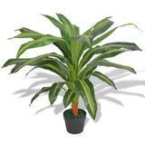 NNEVL Artificial Dracaena Plant with Pot 90 cm Green