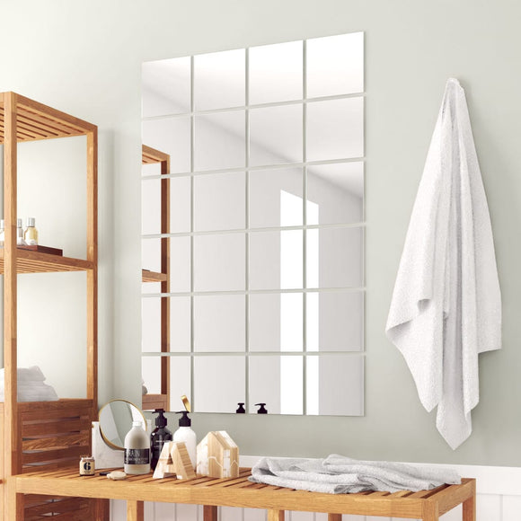 NNEVL 24 pcs Mirror Tiles Square Glass