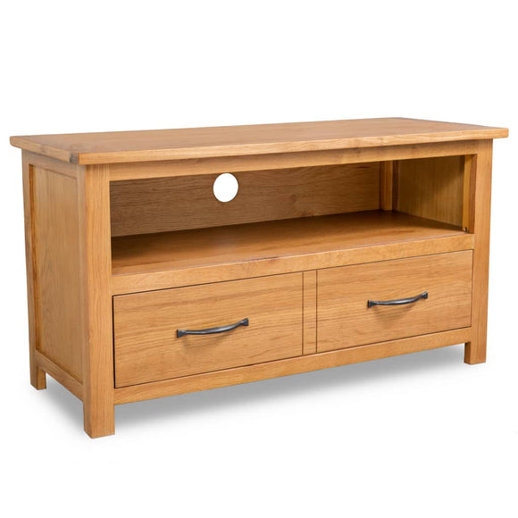 NNEVL TV Cabinet 90x35x48 cm Solid Oak Wood