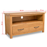 NNEVL TV Cabinet 90x35x48 cm Solid Oak Wood