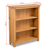 NNEVL 3-Tier Bookcase 70x22.5x82 cm Solid Oak Wood