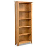 NNEVL 5-Tier Bookcase 60x22.5x140 cm Solid Oak Wood