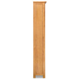 NNEVL 5-Tier Bookcase 60x22.5x140 cm Solid Oak Wood