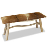 NNEVL Bench Real Leather Teak