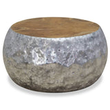 NNEVL Coffee Table Aluminium Teak 60x60x30 cm