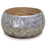 NNEVL Coffee Table Aluminium Teak 60x60x30 cm